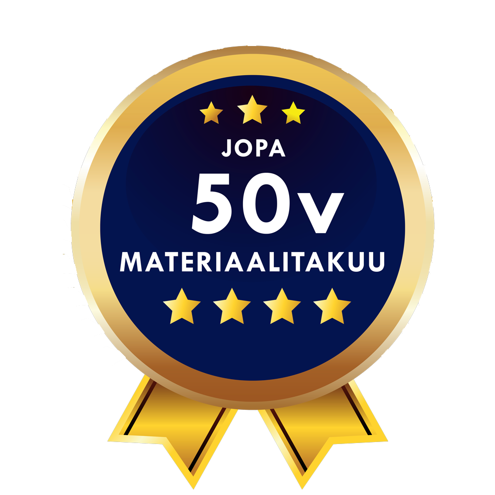 50 vuoden materiaalitakuu